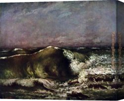 Wave Canvas Paintings - The wave by Gustave Courbet
