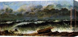 Wave Canvas Paintings - The waves by Gustave Courbet