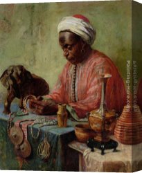 Maker Canvas Paintings - The Jewelry Maker by Gyula Tornai