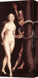 A Tiger And a Serpent Canvas Paintings - Eve, the Serpent, and Death by Hans Baldung