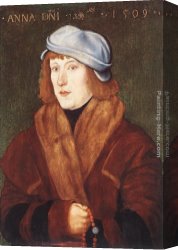 Portrait of a Young Benedictine Canvas Paintings - Portrait of a Young Man with a Rosary by Hans Baldung