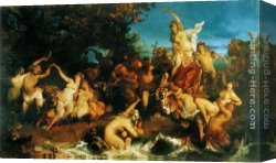 Ariadne Canvas Paintings - Der Triumph der Ariadne by Hans Makart