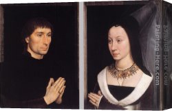 Wife Canvas Paintings - Tommaso Portinari and his Wife by Hans Memling