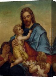 Innocence Canvas Paintings - Divinity and Innocence by Hans Zatzka