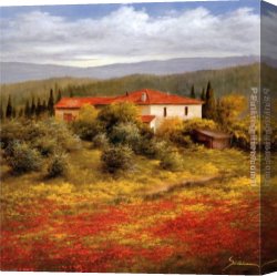 Poppies 1886 Canvas Paintings - Landscape with Poppies II by Heinz Scholnhammer