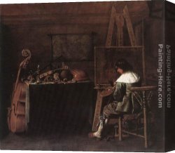 Painter in His Studio Canvas Paintings - The Painter in his Studio by Hendrick Gerritsz Pot