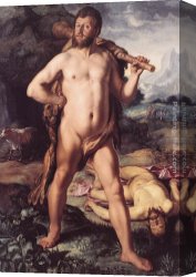 Hendrick Canvas Paintings - Hercules and Cacus by Hendrick Goltzius