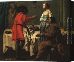 Jacob Reproaching Laban Canvas Paintings - Jacob Reproaching Laban by Hendrick Terbrugghen