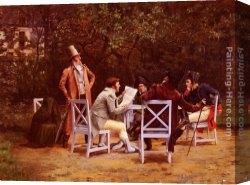 Abigail, a New Model Canvas Paintings - News From The Front by Henri Adolphe Laissement