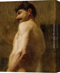 Bust Canvas Paintings - Bust of a Nude Man by Henri de Toulouse-Lautrec