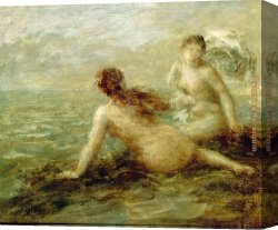 Bather Canvas Paintings - Bathers by the Sea by Henri Fantin-Latour