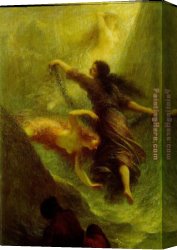 Nymph And Triton Canvas Paintings - Nymphs by Henri Fantin-Latour