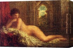 Femme Nue Couchee Canvas Paintings - Petite Orientale Couchee by Henri Fantin-Latour