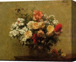 Summer Canvas Paintings - Summer Flowers by Henri Fantin-Latour