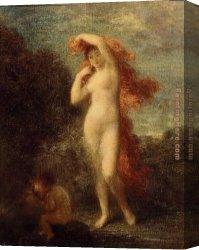 Venus Verticordia Canvas Paintings - Venus and Cupid by Henri Fantin-Latour