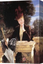 Comtesse De Tillieres Canvas Paintings - A portrait of Marie-Clotilde de Faret Legrand, Comtesse de Fourn&eacute;s by Henri Gervex