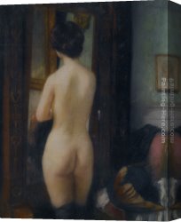 Psyche Canvas Paintings - Nu a la Psyche by Henri Gervex