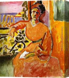 Matisse Canvas Paintings - A Woman Sitting before the Window by Henri Matisse