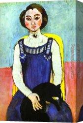 Matisse Canvas Paintings - Girl with A Black Cat by Henri Matisse