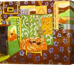 Matisse Canvas Paintings - Interior in Aubergines by Henri Matisse