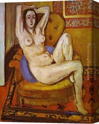 Blue Nude I 1952 Canvas Paintings - Nude on a Blue Cushion by Henri Matisse