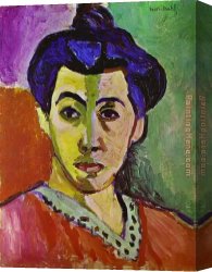 Self Portrait in Green Bugatti Canvas Paintings - The Green Line by Henri Matisse