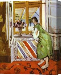 Matisse Canvas Paintings - Young Girl in a Green Dress by Henri Matisse