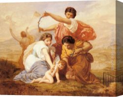 Cupid Canvas Paintings - Clipping Cupid's Wings by Henri Pierre Picou
