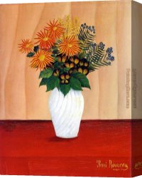 Hearts And Flowers I Canvas Paintings - Bouquet of Flowers by Henri Rousseau
