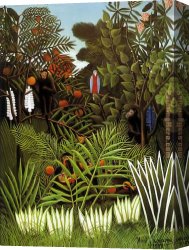 Henri Canvas Paintings - Exotic Landscape 1908 by Henri Rousseau