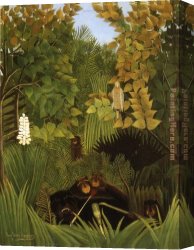 Rousseau Canvas Paintings - Merry Jesters by Henri Rousseau
