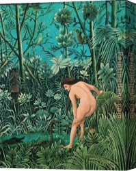 Rousseau Canvas Paintings - The Charm by Henri Rousseau