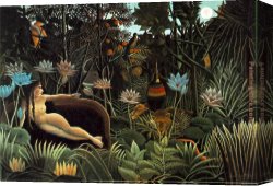 Henri Canvas Paintings - The Dream by Henri Rousseau