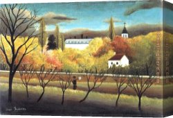 Henri Canvas Paintings - The Orchard by Henri Rousseau