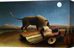 Henri Canvas Paintings - The Sleeping Gypsy by Henri Rousseau