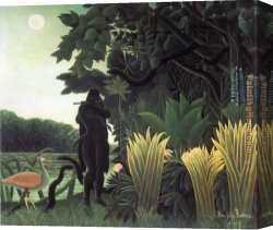 Henri Canvas Paintings - The Snake Charmer by Henri Rousseau