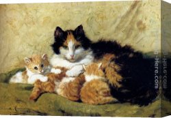 Ronner-knip Canvas Paintings - A Proud Mother by Henriette Ronner-Knip