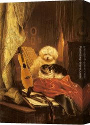 Ronner-knip Canvas Paintings - Best Friends by Henriette Ronner-Knip