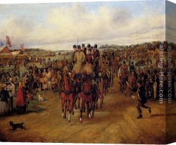 Kentucky Derby Canvas Paintings - Going To The Derby by Henry Alken