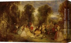 The Boating Party Canvas Paintings - The Garden Party by Henry Andrews