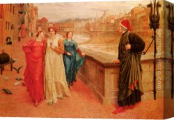 A Holiday Gathering Canvas Paintings - Dante and Beatrice by Henry Holiday