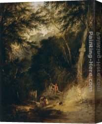 Conversation Canvas Paintings - A Rustic Conversation by Henry John Boddington