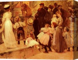 Comtesse De Tillieres Canvas Paintings - Au Jardin Des Plantes by Henry Jules Jean Geoffroy