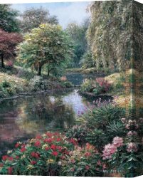 Pond Canvas Paintings - Longmeadow Pond by Henry Peeters
