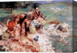 Oriental Canvas Paintings - Oriental Fantasy by Henry Siddons Mowbray