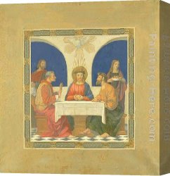 Supper Canvas Paintings - Supper at Emmaus by Henry Siddons Mowbray