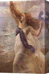 Femme Nue Couchee Canvas Paintings - La Femme Au Voile by Hermann Jean Joseph Richir