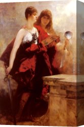 Allegory Canvas Paintings - Allegory Of Wisdom And Justice by Hermann Kaulbach