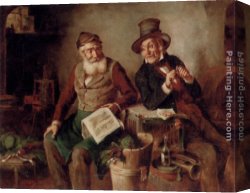 Abigail, a New Model Canvas Paintings - Discussing The News by Hermann Kern