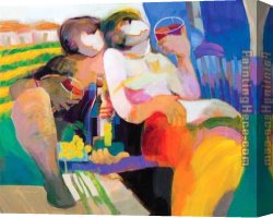 Afternoon Canvas Paintings - Afternoon Amore by Hessam Abrishami